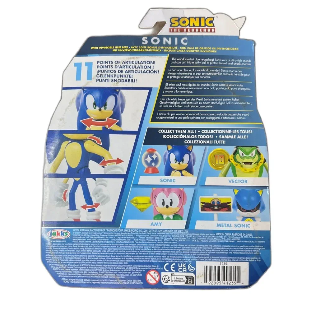 Sonic the Hedgehog Jakks Pacific Action Figure 11 Points w/ Accessory New In Box